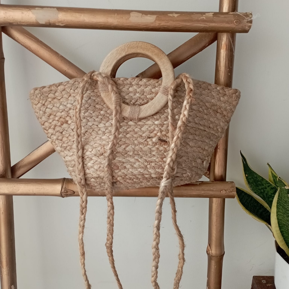 Midi Natural Jute Bag - Picture 2 of 8